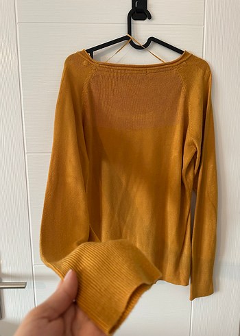 Koton Hardal Sarı Kayık Yaka İnce Triko - Görsel 2