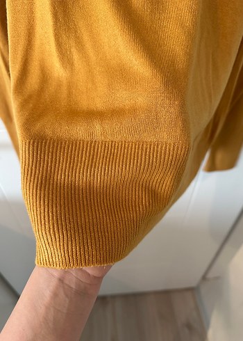 Koton Hardal Sarı Kayık Yaka İnce Triko - Görsel 4