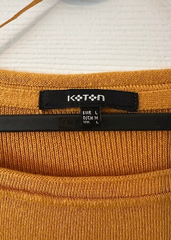 Koton Hardal Sarı Kayık Yaka İnce Triko - Görsel 6