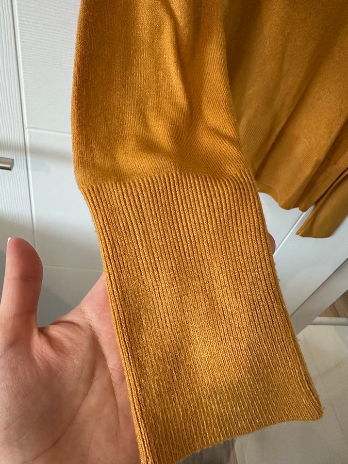 Koton Hardal Sarı Kayık Yaka İnce Triko - Görsel 3