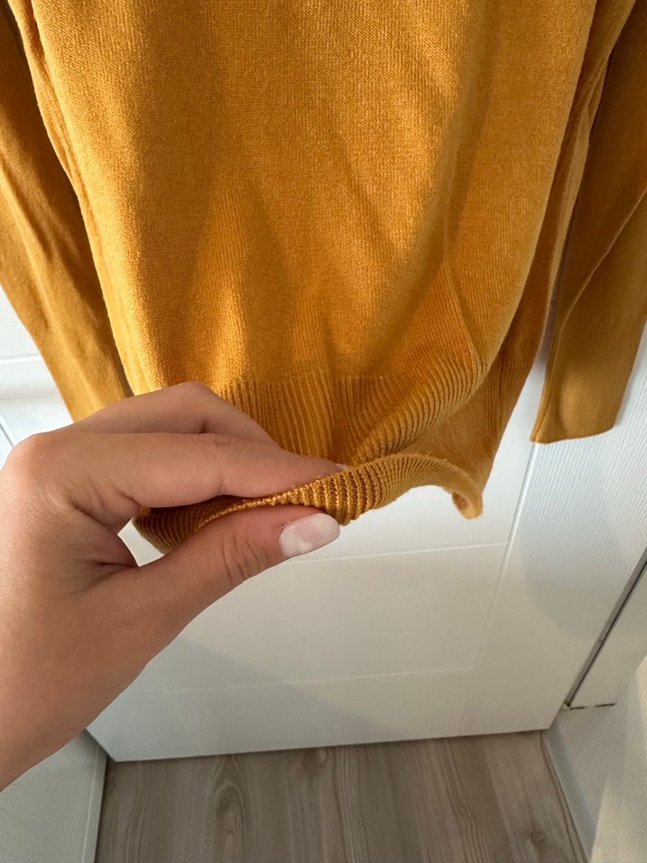 Koton Hardal Sarı Kayık Yaka İnce Triko - Görsel 5