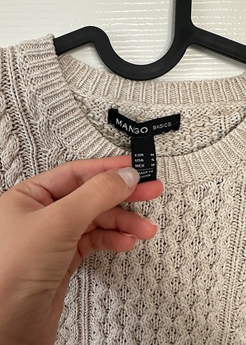 Mango Krem/Bej Triko Kazak - Görsel 3