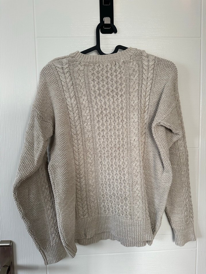 Mango Krem/Bej Triko Kazak - Görsel 2