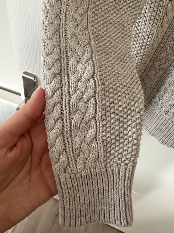 Mango Krem/Bej Triko Kazak - Görsel 4