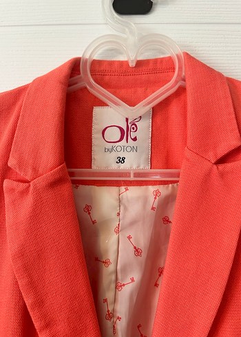 Koton Blazer Ceket / Mercan Rengi - Görsel 3