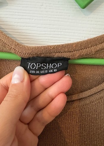 Topshop Hardal-Siyah Çizgili Triko Kazak - Görsel 4