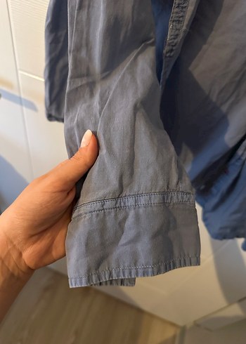 Mango Casual Mavi Kadın Gömlek - Görsel 5