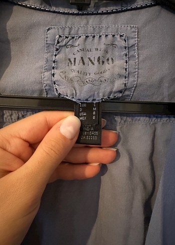 Mango Casual Mavi Kadın Gömlek - Görsel 3