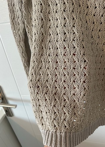 Mango Casual Bej Ajurlu Triko Kazak - Görsel 4