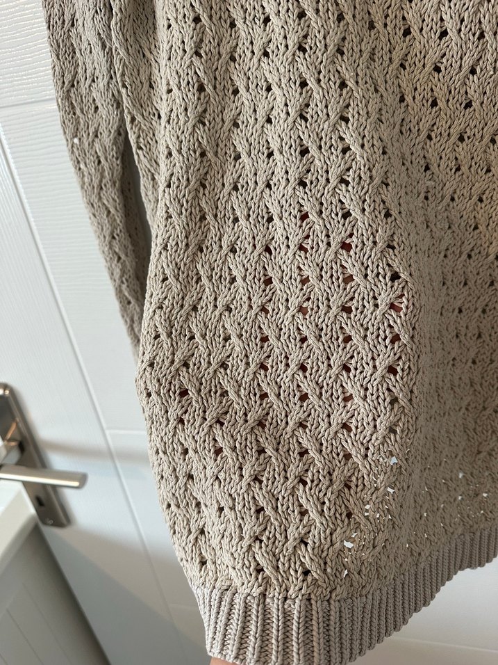 Mango Casual Bej Ajurlu Triko Kazak - Görsel 4