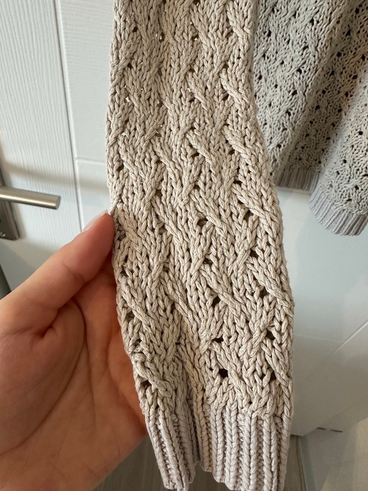 Mango Casual Bej Ajurlu Triko Kazak - Görsel 5