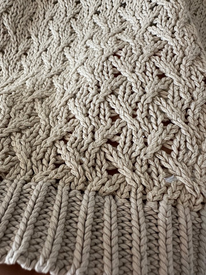 Mango Casual Bej Ajurlu Triko Kazak - Görsel 3