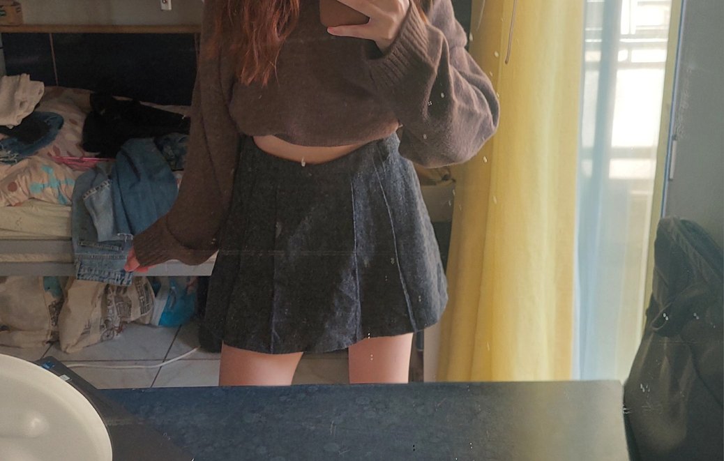 Gri Triko Midi Etek - Görsel 3