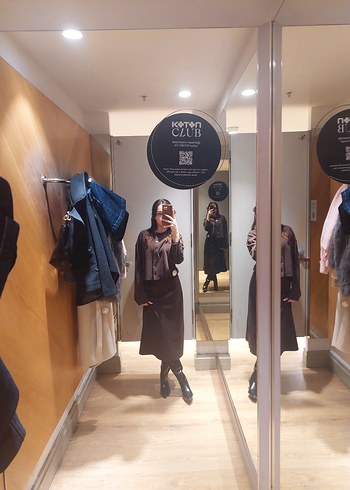 Kahverengi Deri Kadın Triko takım - Görsel 3