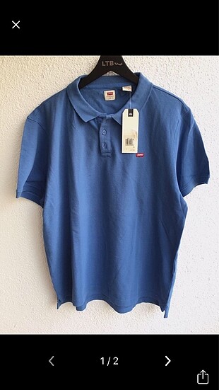 Levis xl beden polo yaka mavi t-shirt