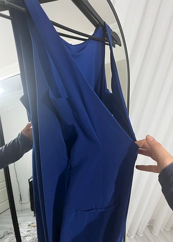 Lacivert Sırt Dekolteli Kadın Tulum - Görsel 3