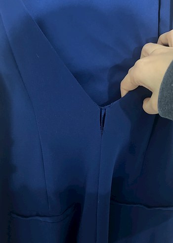 Lacivert Sırt Dekolteli Kadın Tulum - Görsel 5