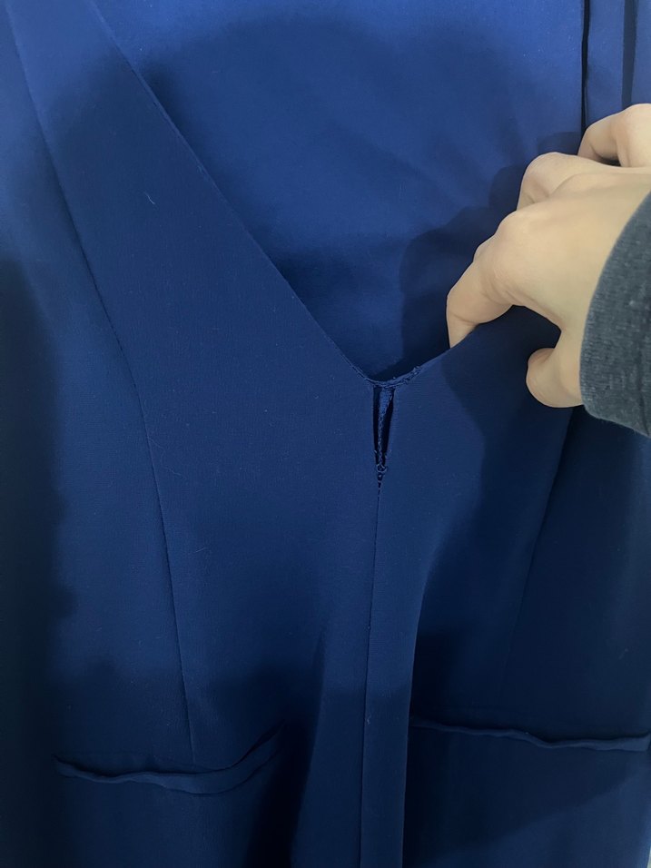 Lacivert Sırt Dekolteli Kadın Tulum - Görsel 5