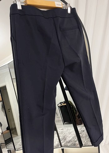 Kadın koyu lacivert Pilili Kumaş Pantolon - Görsel 4