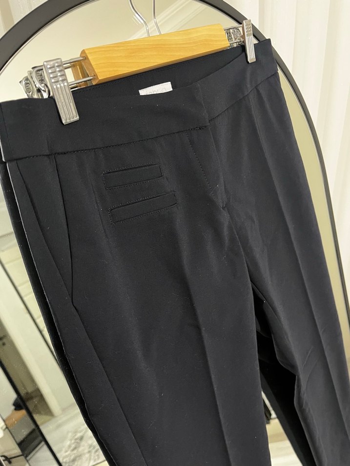 Kadın koyu lacivert Pilili Kumaş Pantolon - Görsel 2