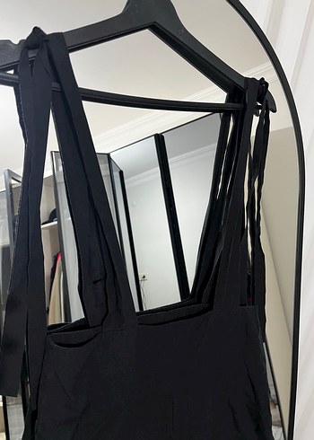 Siyah Halter Yaka Kemerli Uzun Tulum - Görsel 2