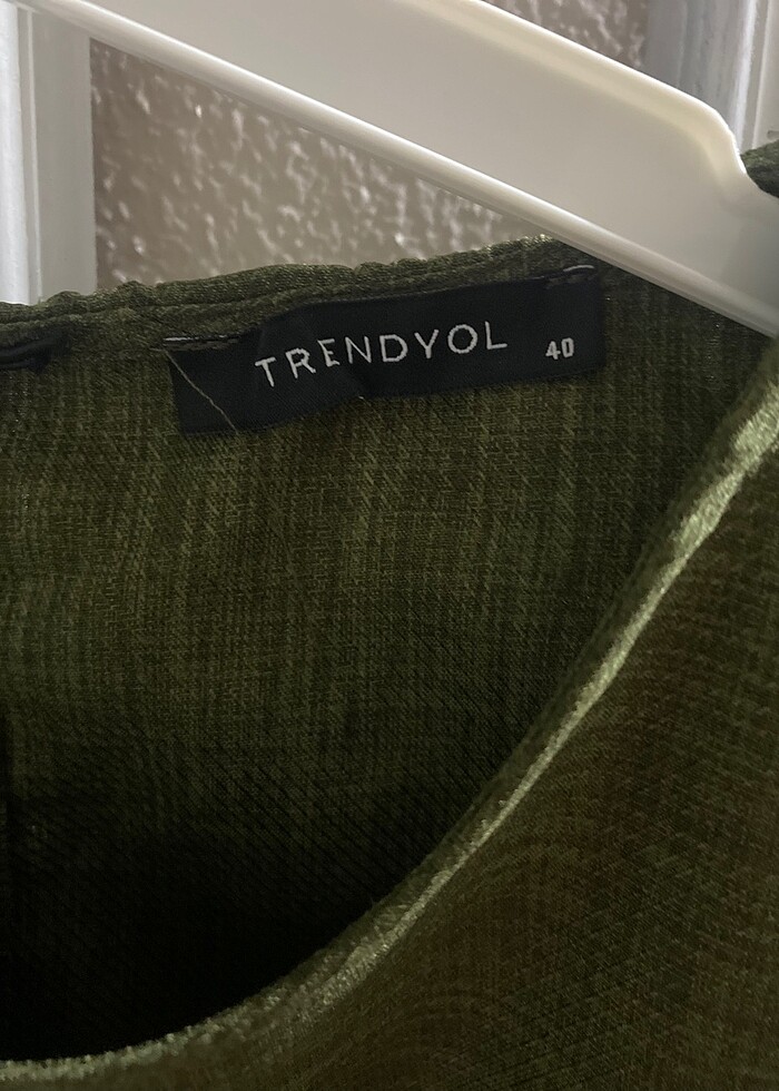 Koyu yeşil günlük elbise - Görsel 3