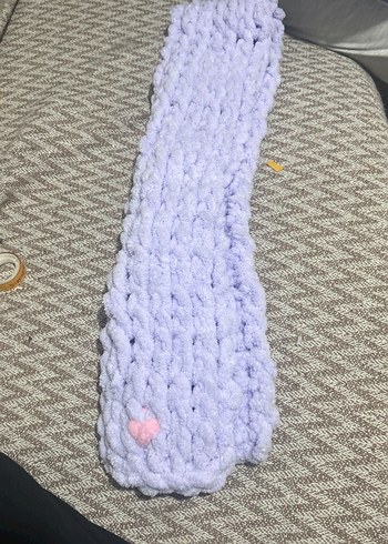 Pastel Mor Örgü Çocuk atkısı el örgüsü - Görsel 2