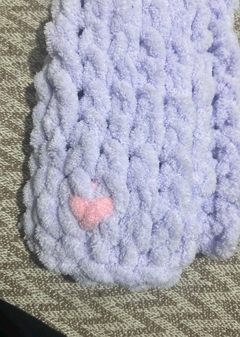 Pastel Mor Örgü Çocuk atkısı el örgüsü - Görsel 3