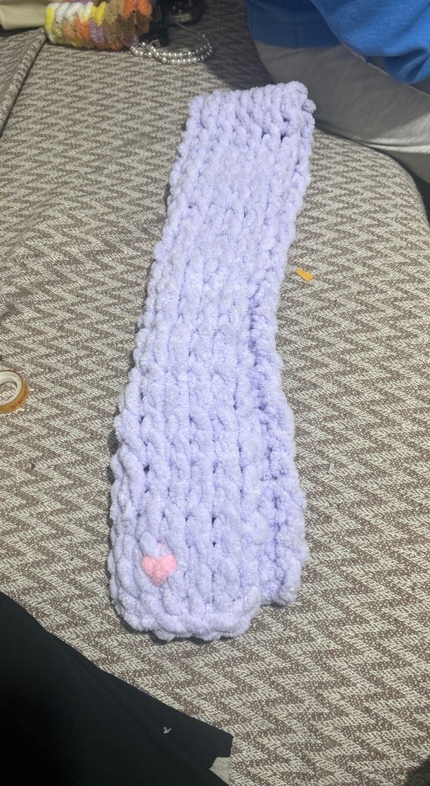 Pastel Mor Örgü Çocuk atkısı el örgüsü - Görsel 2