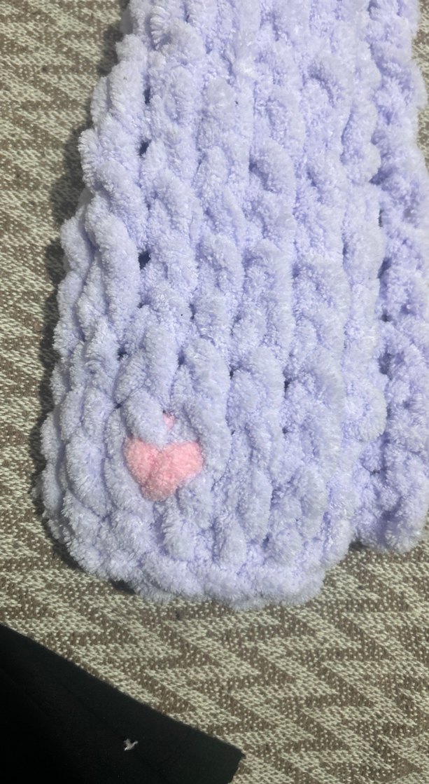 Pastel Mor Örgü Çocuk atkısı el örgüsü - Görsel 3