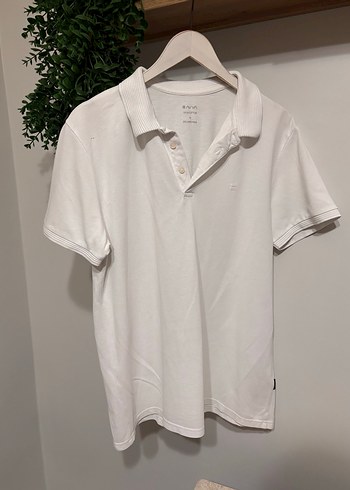 Erkek Beyaz Pamuklu Polo Tişört - Görsel 2