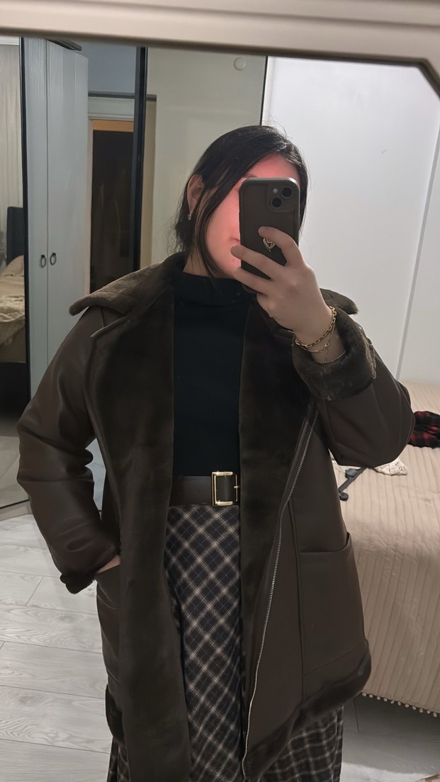 Kahverengi Ekoseli Uzun Kadın Etek - Görsel 3