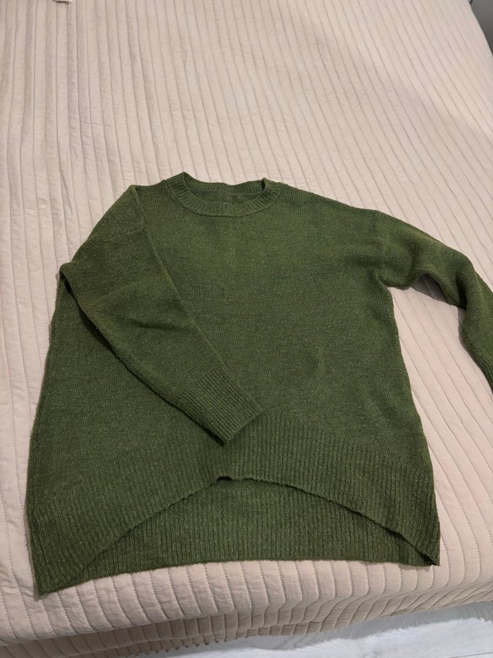 Yeşil Yün Kadın Triko Kazak - Görsel 2