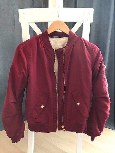 Bordo bomber ceket