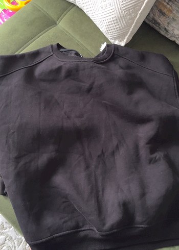 Siyah Kadın Keten Sweatshirt
