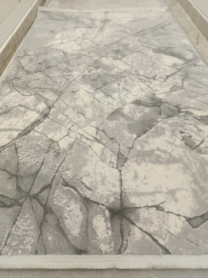 Gri Baskılı Çağdaş Halı - Görsel 4
