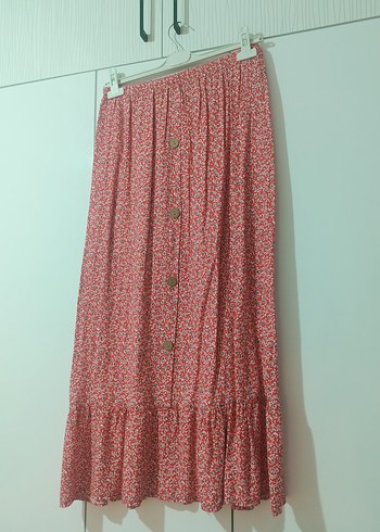 Renkli Çiçek Desenli etek - Görsel 4