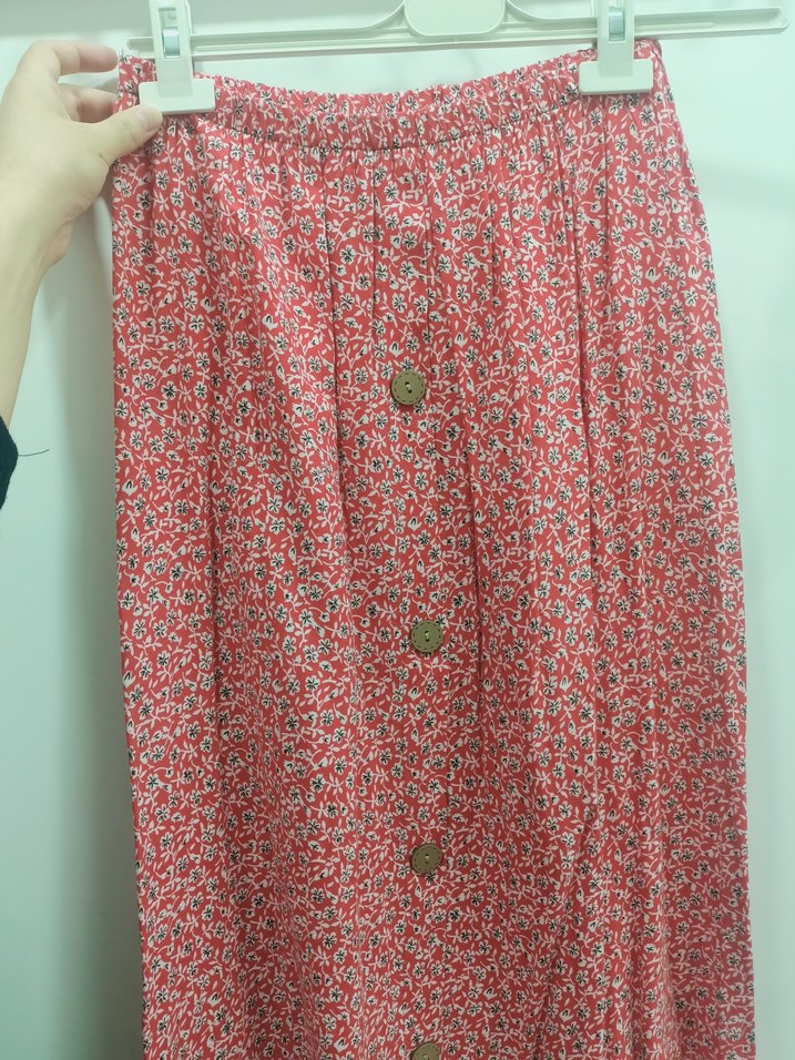 Renkli Çiçek Desenli etek - Görsel 2