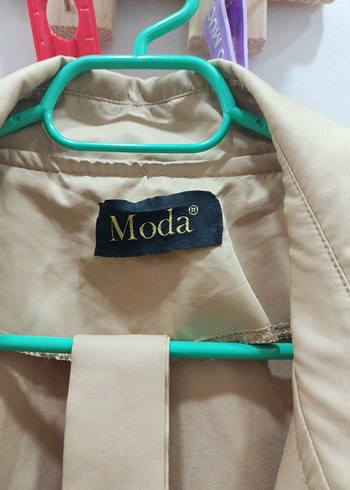 Bej Midi Kadın Trençkot, Düğmeli, Salaş Kesim - Görsel 12