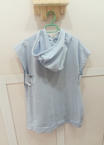 Gri Kapüşonlu Kolsuz Sweatshirt - Görsel 7