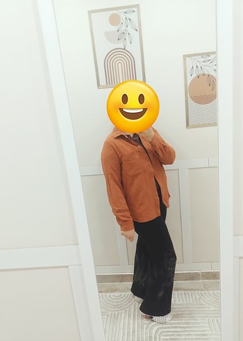 Düğmeli Uzun Kollu Bej Keten Gömlek - Görsel 2