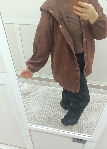 Düğmeli Kahverengi  Kadın Ceket - Görsel 2