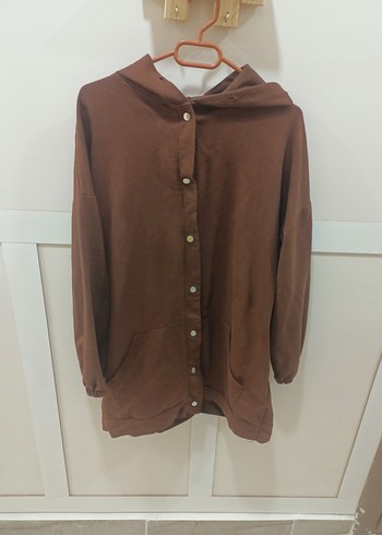 Düğmeli Kahverengi  Kadın Ceket - Görsel 3