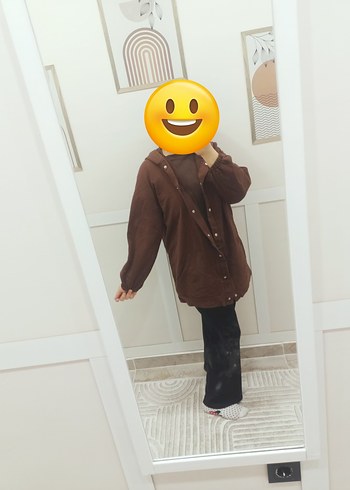 Düğmeli Kahverengi  Kadın Ceket - Görsel 4