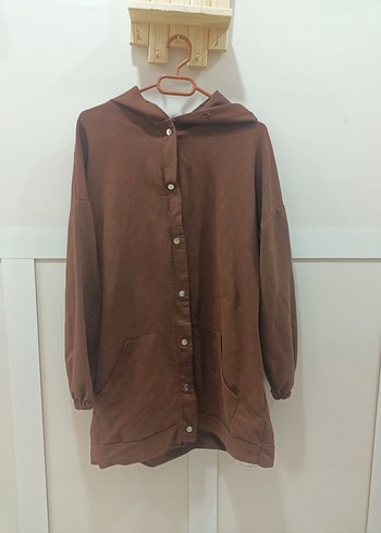 Düğmeli Kahverengi  Kadın Ceket - Görsel 7
