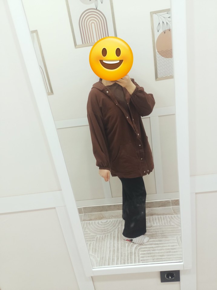 Düğmeli Kahverengi  Kadın Ceket - Görsel 5