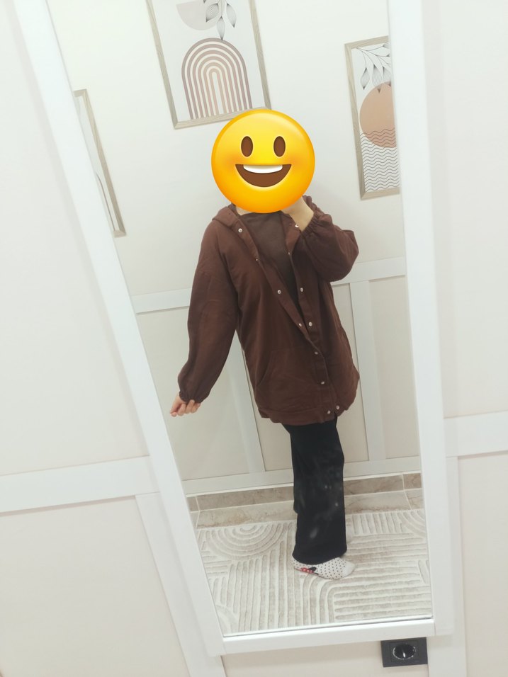 Düğmeli Kahverengi  Kadın Ceket - Görsel 4