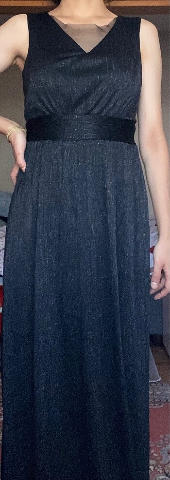 M,L uyumlu siyah abiye - Görsel 7