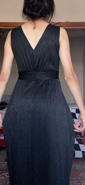 M,L uyumlu siyah abiye - Görsel 6