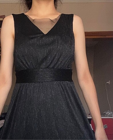 M,L uyumlu siyah abiye - Görsel 8